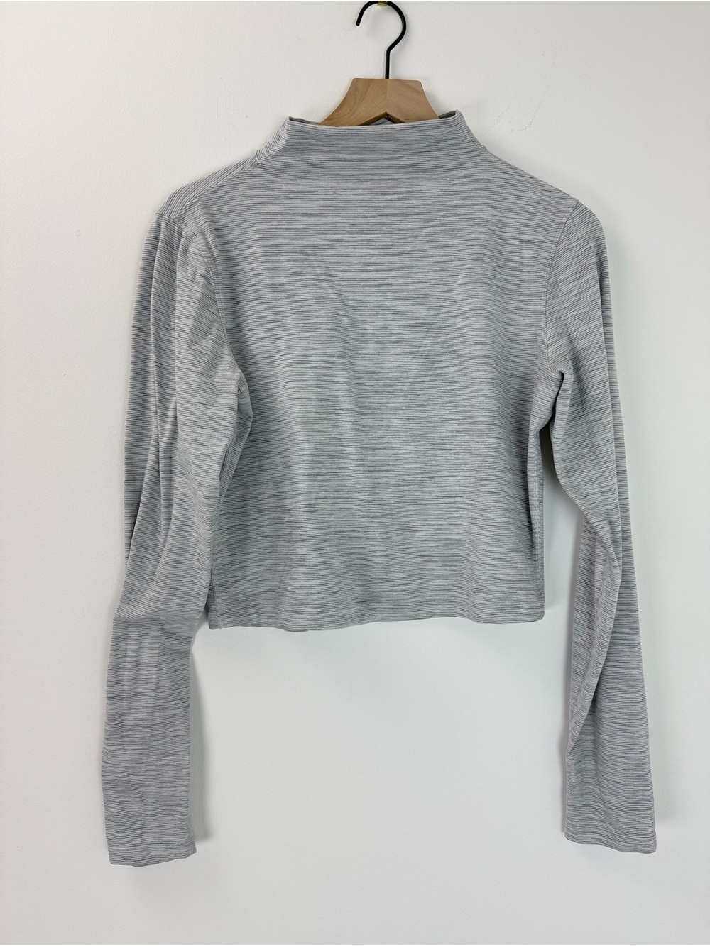 lululemon athletica Gray Space Dye Align Cropped Mock Neck Long Sleeve Yoga Top